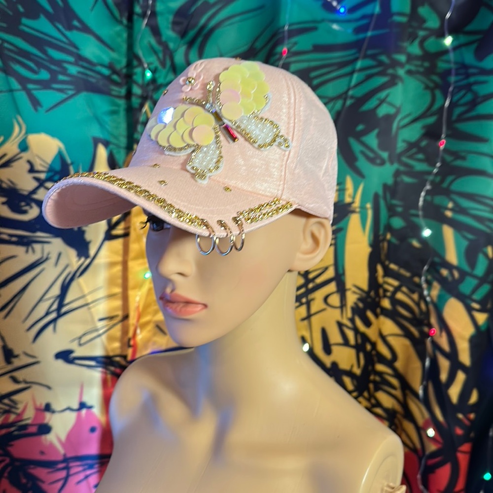 Woman’s Shimmering Butterfly Rhinestone Baseball Cap